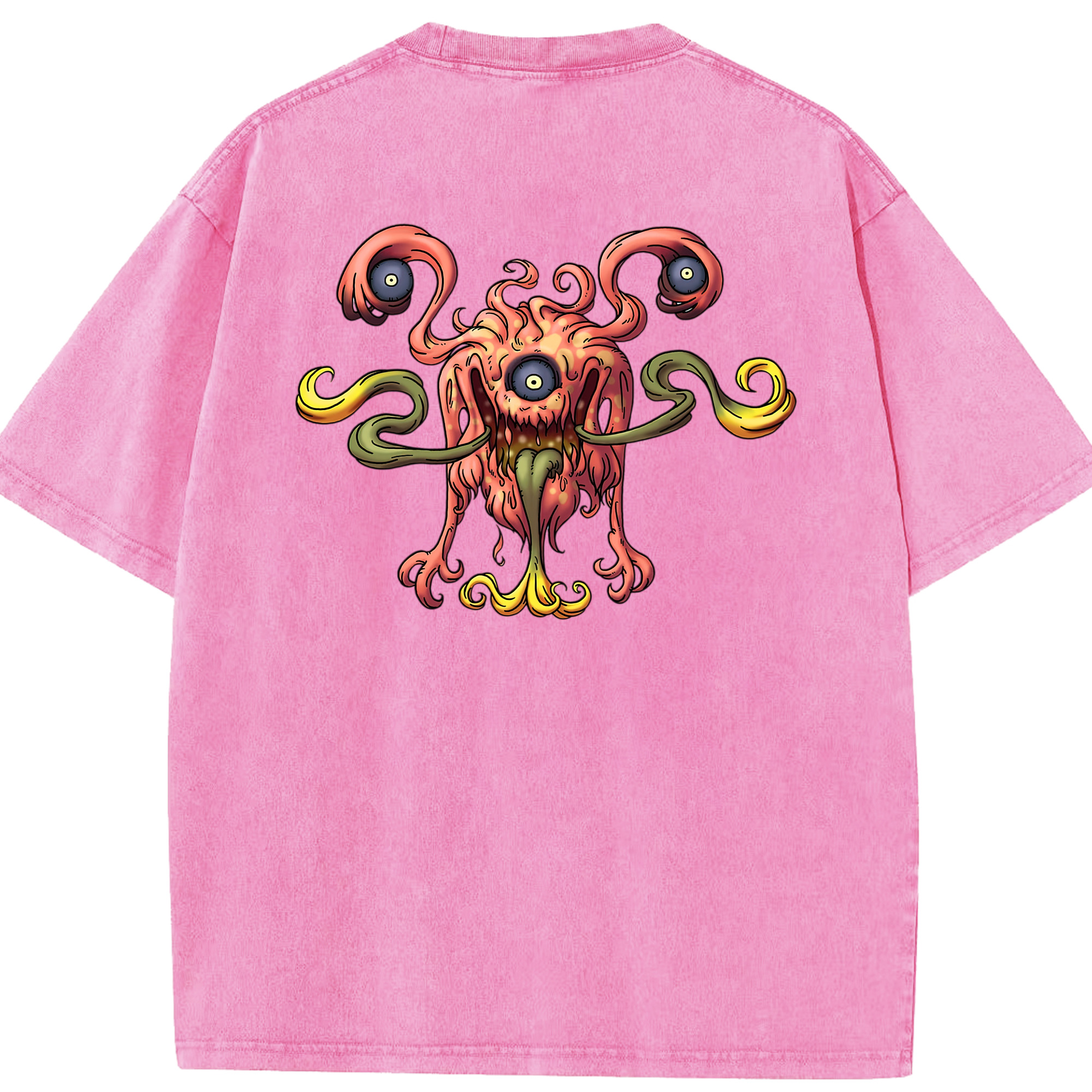 （画像用） ドラゴンクエスト Doragon Kuesuto Dragon Quest 綿100% ヴィンテージ風 半袖Tシャツ（背面プリント）